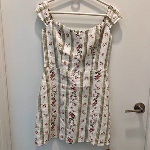 NWT Reformation Gavina Linen Dress in Heath Pattern